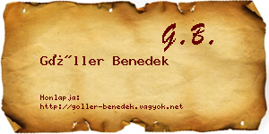 Göller Benedek névjegykártya