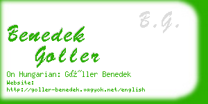 benedek goller business card